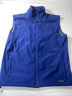 Fila Tech Navy Vest Fits Men's Large Fleece Lined Full Zip - Image 1 of 4