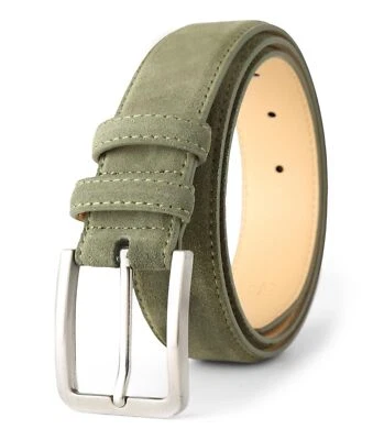 Cinturón informal de gamuza de cuero genuino para hombre de 1 3/8" de ancho elegante golf Foto 1 de 4