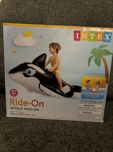 INTEX Inflatable Ride On ORCA KILLER WHALE Swimming Pool Float Toy 76" x 47" NEW - Picture 1 of 2