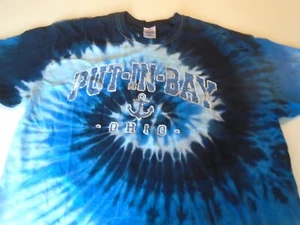 Put In Bay, Ohio Tie Dye Shirt XL uomo blu tye dye ancoraggio lago erie barca - Foto 1 di 7