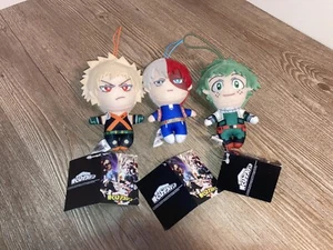 Lote de llaveros de peluche My Hero Academia - Izuku Midoriya "Deku", Shoto y Bakugo - Imagen 1 de 2