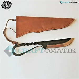 Mittelalter Messer Handgeschmiedet 20 cm Carbonstahl+Lederscheide LARP HFK01 - Picture 1 of 2