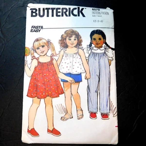 Tuta prendisole bambino Butterick 6570 n top taglia 2 3 4 modello vintage mai tagliata - Foto 1 di 4