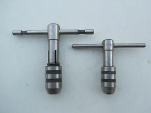 Menge 2 #12 bis 5/16" und 0 bis 1/4" Gewindebohrer Kapazität, T-Griff Gewindebohrer Schraubenschlüssel - Bild 1 von 2