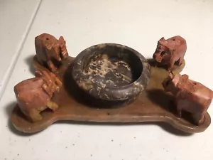 Piedra Jabonosa Elefante Hecho a Mano Tronca Pequeños Elefantes Portaincienso Quemador - Imagen 1 de 11