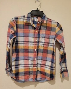 Gap Kids Long Sleeve Double Weave Plaid Button Down Shirt Red Boys Medium (8) - Picture 1 of 6