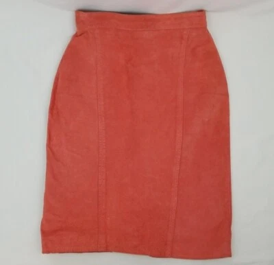 Falda forrada vintage de gamuza de cuero para mujer Foto 1 de 4