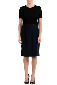 Hugo Boss "Dualisa" Women's Wool Two Tones Short Sleeve Sheath Dress - Picture 1 of 5