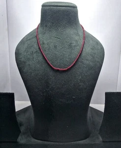 Ruby Corundum Gemstone 2.5 mm 16 in String 92.5 Fine Silver Jewelry Necklaces - Picture 1 of 8