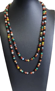 Collar sin fin de cuentas de ágata multicolor de 6 mm - 48 pulgadas - Imagen 1 de 2