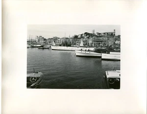 Vintage 1950s Travel Photo CANNES FRANCE Boats in the Harbor & waterfront area - Picture 1 of 1