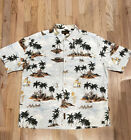 Timberland Hawaiian Shirt Large Mens Aloha Tropical Palm Trees Hula Luau XL