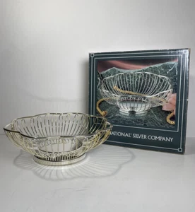 INTERNATIONAL SILVER CO. Silver Plated Wire Basket Bowl 9.75" Scalloped Box - Picture 1 of 12