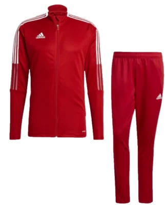 adidas Tiro Tracksuit Mens Small Jacket and Pants Set Soccer Training Red White - Image 1 of 4