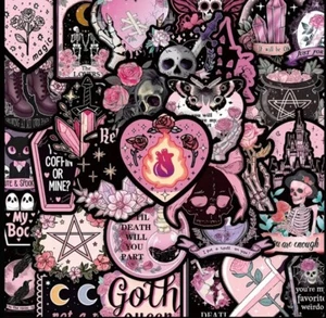 10 pegatinas góticas rosas adorables - álbum de recortes, diario, manualidades y tarjetas hágalo usted mismo - Imagen 1 de 4