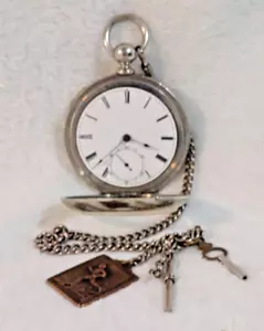 Antiguo Reloj de Bolsillo Dueber Waltham William Ellery Diseño Años 1860 Plata - Imagen 1 de 15