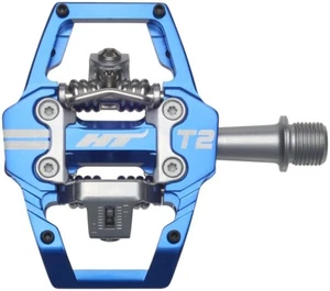 HT Components T2 Pedals - Dual-Sided Clipless, Platform, 9/16", Royal Blue - Picture 1 of 1