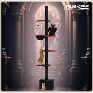 PAWZ Road Gothic Cat Tree Tower Floor to Ceiling Cat Scratching Post Scratcher - Picture 1 of 28