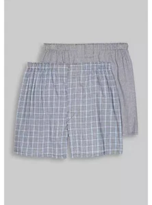 New Jos A Bank 2 Pair In A Pack Mens Woven Boxers Size S Blue White 100% Cotton - Picture 1 of 1