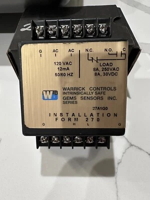WARRICK CONTROLS GEMS SENSOR RELAY 27A1G0 27B1H0 NEW - Image 1 of 4