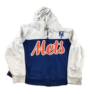 New York Mets Hoodie Adult 3X Blue White Colorblock Full Zip MLB Baseball