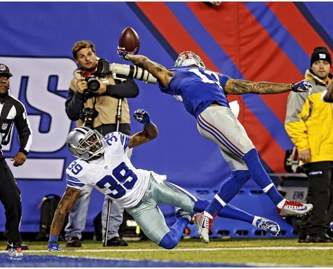 Odell Beckham Jr. New York Giants Unsigned One Handed Catch Photograph Cover