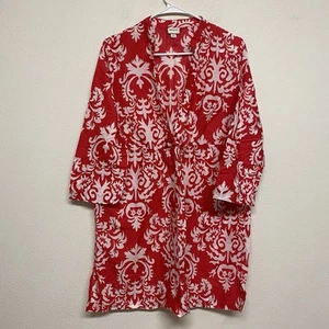 Merona Damen Badekleid Überziehen Damen L Rosa Weiß V-Ausschnitt 3/4 Arm Neu ohne Etikett - Bild 1 von 7