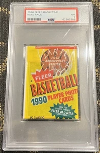 1990 Fleer Basketball ungeöffnet Wax Pack PSA 7 NM Michael Jordan 5th Year - Bild 1 von 2