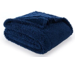 Mainstays Cozy Plush Throw Blanket Warm Comfortable Blue Size 50 In X 60 In - Picture 1 of 10