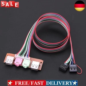 USB Audio Port Microphone Earphone Cable 52.5CM PC Audio Input And Output NEW - Bild 1 von 9