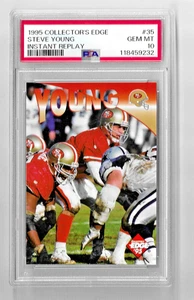 1995 COLLECTORS EDGE INSTANT REPLAY CARD 35 HOF STEVE YOUNG PSA 10 LOW POP 49ERS - Picture 1 of 5