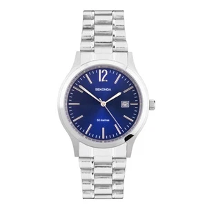 Reloj Sekonda para caballero con esfera azul y pulsera de acero inoxidable 3728 PVP £34,99 - Imagen 1 de 8