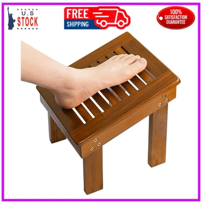 Taburete de ducha de madera de teca tipo utop para patas de afeitado, reposapiés de ducha resistente Foto 1 de 4