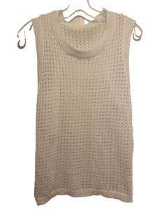 Unbranded Men's Open Weave Sweater Knit Tank Top / Vest White Medium NWOT - Picture 1 of 6