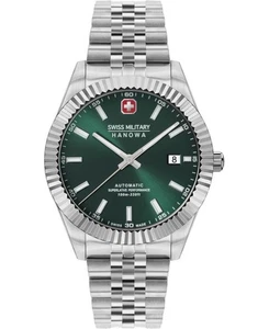 Orologio SWISS MILITARY HANOWA Uomo Analogico Automatico Casual Abito Classico Quadrante Verde - Foto 1 di 1