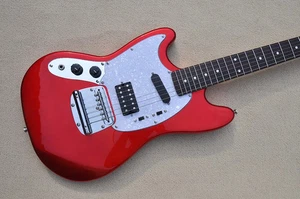 Factory Custom Left Handed Metal Red Electric Guitar with White Pearl Pickguard - Picture 1 of 8