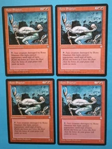 Magic The Gathering Magic The Gathering Ice Age BONE SHAMAN X 4 LP/EX (2 con TINY DING) ¡C! - Imagen 1 de 2