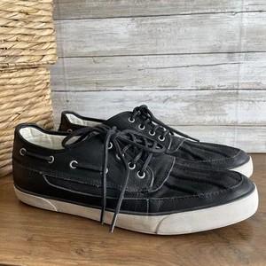 Polo Ralph Lauren Ramiro Size 14 Leather Canvas Lace Up Boat Deck Shoes Mens - Picture 1 of 8