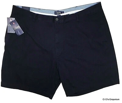 Chaps Washed Twill Chino Shorts Mens B&T 46B Navy Blue Style 21600BNT - Image 1 of 3