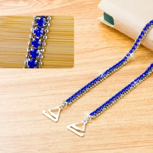 1 Pair Bra Shoulder Strap Replacement Shiny Rhinestone Beaded Metal Clasp Beach - Picture 1 of 18