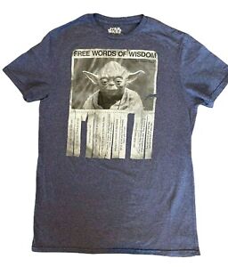 Medium Star Wars Baby Jedi Master Yoda T-Shirt Tee Graphic Blue Grey