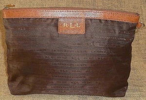 RALPH LAUREN LOGO TOILETRY MAKEUP COSMETIC ENVELOPE CLUTCH CARRY PURSE HANDBAG - Picture 1 of 6