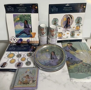 Disney Wish 120+Tage Party Zubehör Teller Servietten Tassen Tischdecke für 32 Ppl - Bild 1 von 1