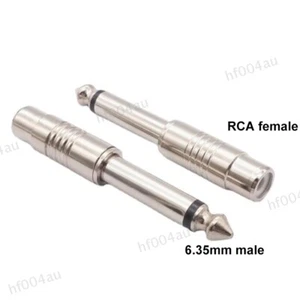 RCA Female to 6.5mm 6.35mm Mono male Jack Audio 1/4" Male Plug Mono converter - Picture 1 of 7