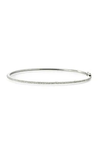 AUTÉNTICO BRAZALETE BONY LEVY DELGADO APILABLE ORO BLANCO 18K DIAMANTE DL0016B/WG - Imagen 1 de 10