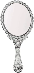 BAOZOON Vintage Hand Mirror with Handle - Cute Cosmetic Handheld Mirror Vanity M - Picture 1 of 12