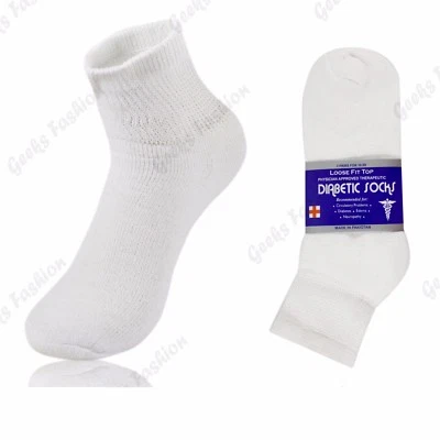 3 6 9 12 pares de calcetines circulatorios de algodón cuarto/tobillo salud diabética para hombres y mujeres Foto 1 de 3