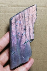 One Side Polished Nice Purple Flash Labradorite Slab Spectrolite Reiki Stone - Picture 1 of 10