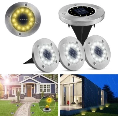 12 LED Solarlampe Bodenstrahler Garten Leuchte Bodeneinbauleuchte Dekor DHL - Bild 1 von 4