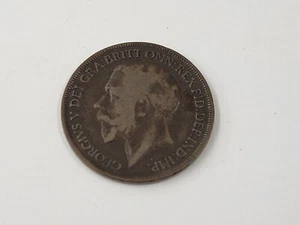Vintage 1918 Great Britain One Penny King George 1 Cent Coin - Picture 1 of 4